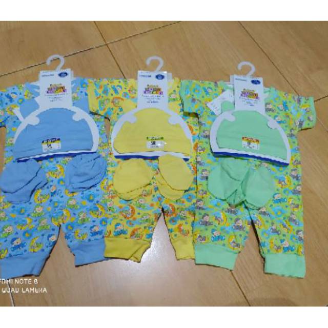 Kodok romper jumper Newborn Bb lucky set topi dan sarung tangan