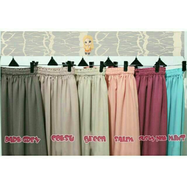 Rok Polos Panjang Wolfis Wanita WOLPEACH Skirt Premium BIG Rok Polos Panjang Wolfis Wanita WOLPEACH Skirt Premium BIG