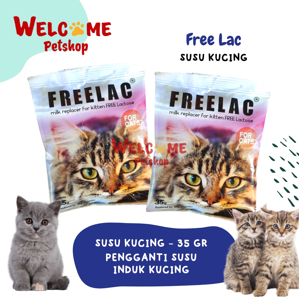 Freelac 35g Susu Kucing Anti Alergi Bebas Laktosa Anak Kucing Kitten