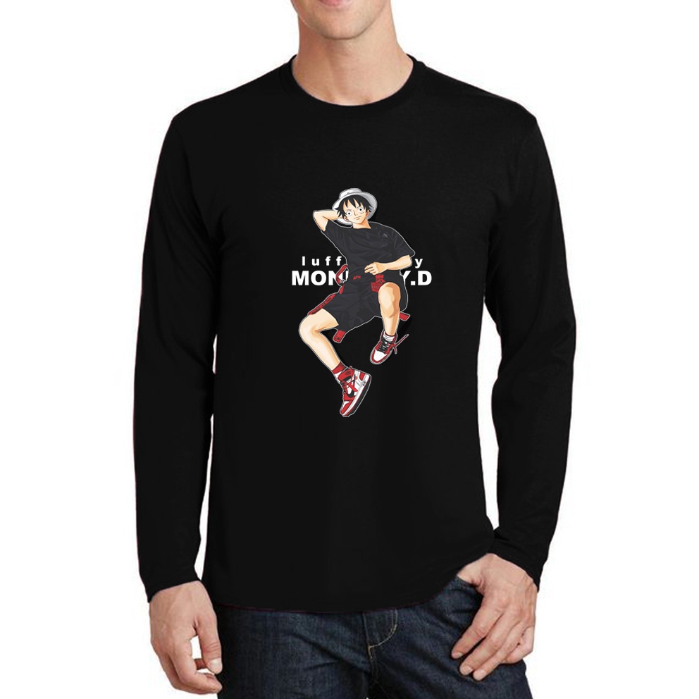 KAOS TANGAN PANJANG DTF | MOKEY D LUFFY | KAOS TANGAN PANJANG PRIA | KAOS TANGAN PANJANG PRIA KEREN 