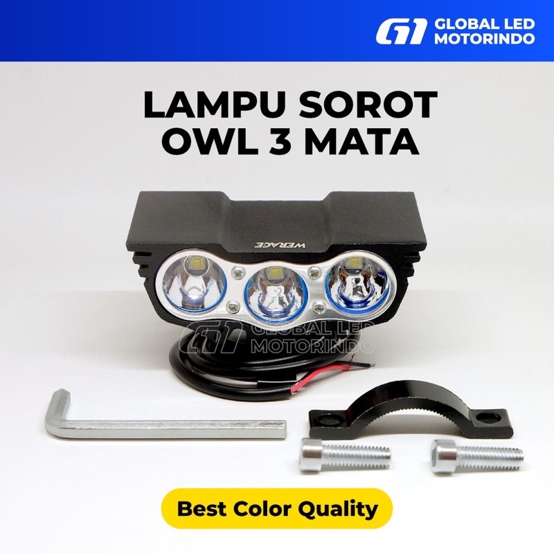 lampu tembak LED OWL mini 30watt 3 mata cree 3led mode ultrafire