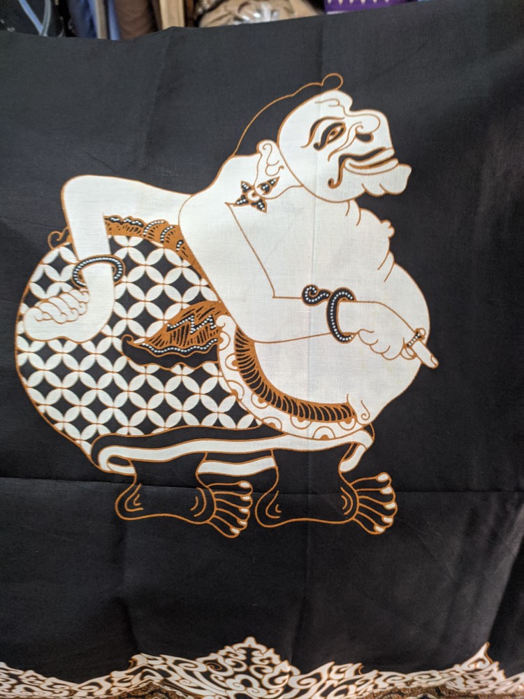 Kain Batik Solo Motif Semar Warna Hitam