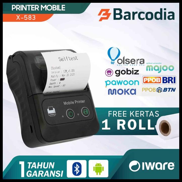 Printer Bluetooth Mini Kasir Thermal Iware Mp-58Bc