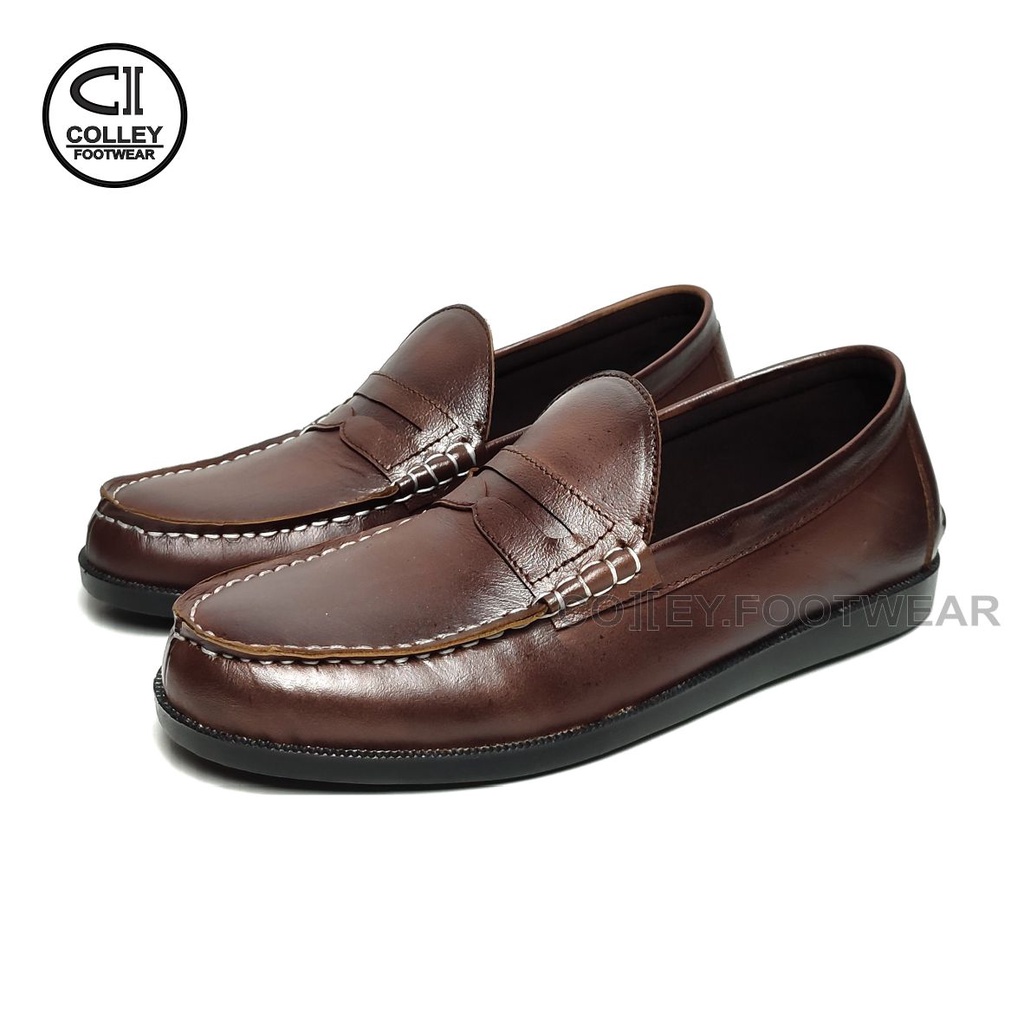 COD - 100% KULIT ASLI SEPATU KANTOR PRIA / PANTOFEL / CASSUAL  - MAROON CLY-SAMBA-035