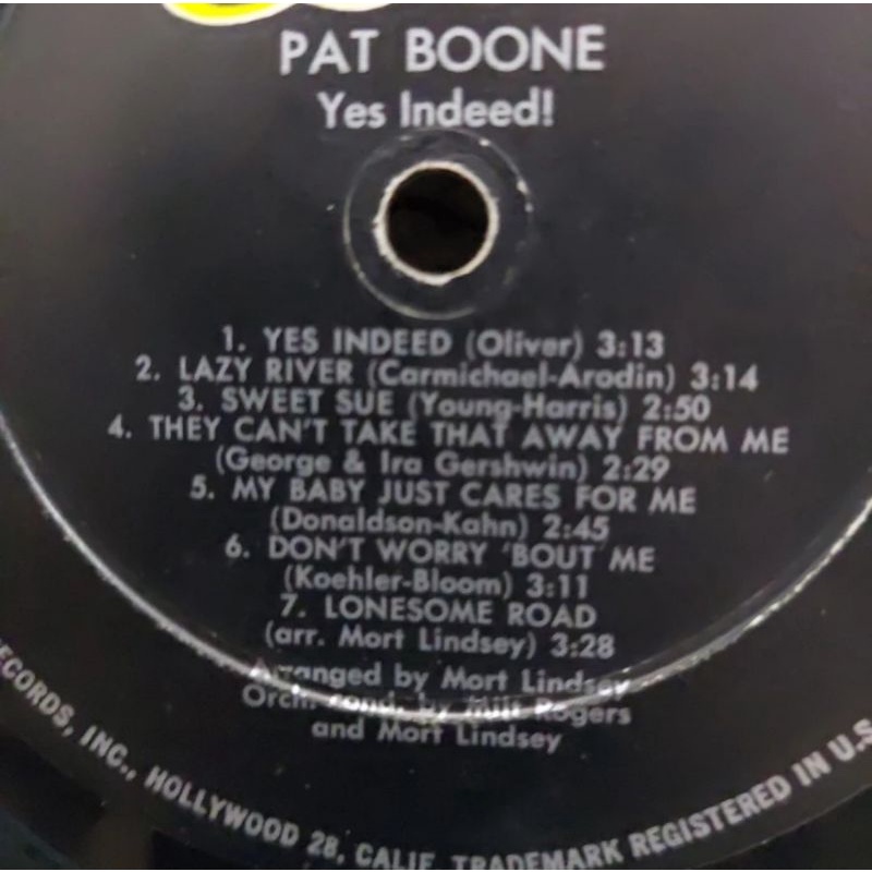 Vinyl Piringan Hitam 12&quot; Pat Boone Album Yes Indeed!