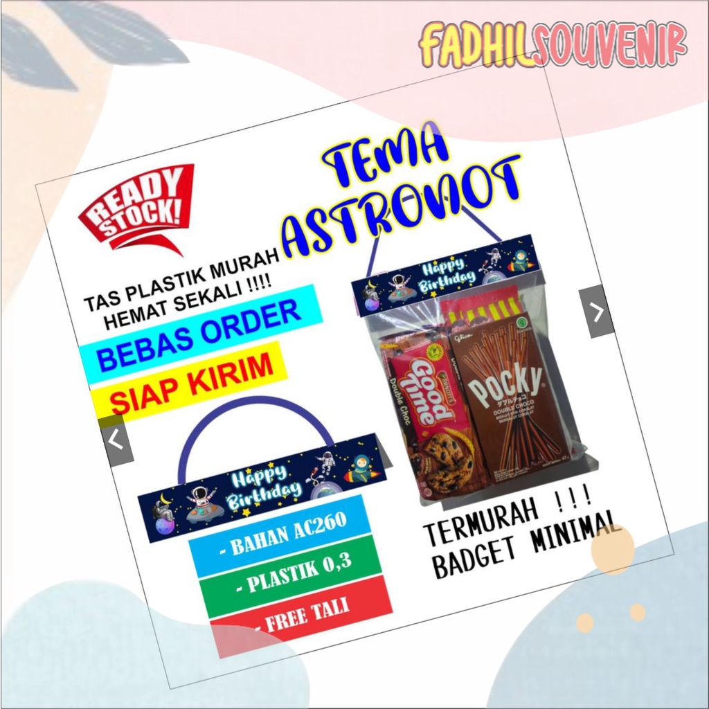 

STOCK READY ASTRONOT GOODIE BAG MURAH TAS PLASTIK CUSTOM PLASTIK Ultah Fadhilsouvenir