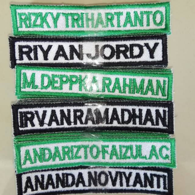 

Nama siswa/Nametag Full bordir