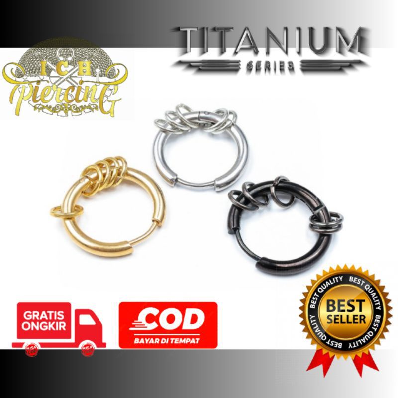 [ TERLARIS ] Anting Bulat Ring Terbaru/Anting Hoop Titanium / Anting Pria Wanita Korea