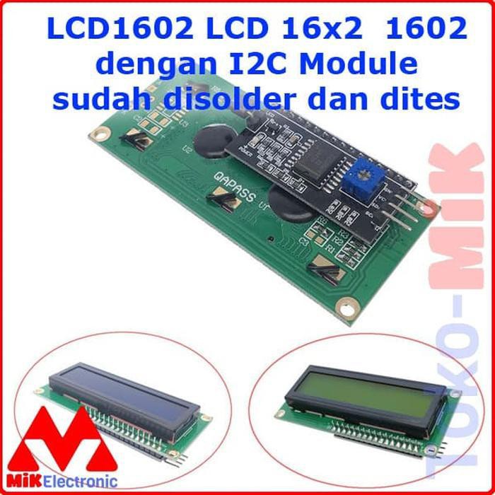 NEW  LCD 1602 LCD1602 16x2 LCD1602A dan I2C IIC module sudah disolder dites - Biru MIK robot shopee