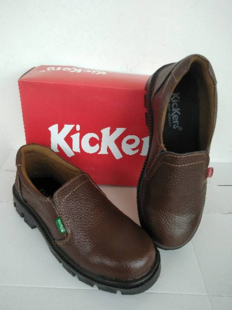 Sepatu Kulit Sapi Safety Slip On Kickers Pria 01