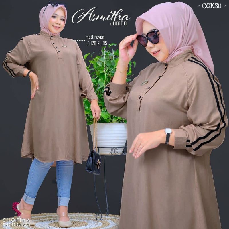 [READY] ATASAN WANITA MUSLIM TUNIK JUMBO LD 120 ASMITHA BY SHOFIYA