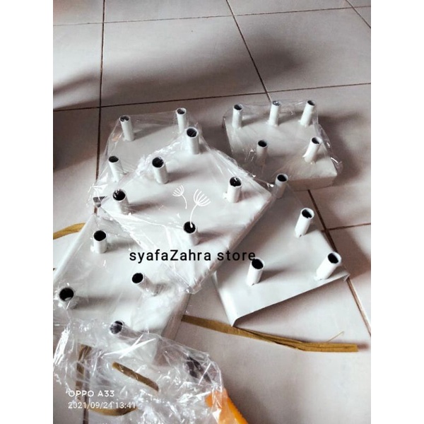 TATAKAN PLAT BESI STANDING LAMPU PIPA ELASTIS
