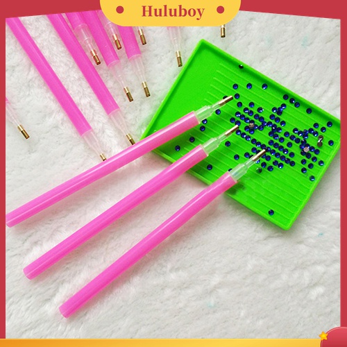 Huluboy Huluboy♡ 10pcs / Set Pen Dotting Pengambil Berlian Imitasi Untuk Nail Art
