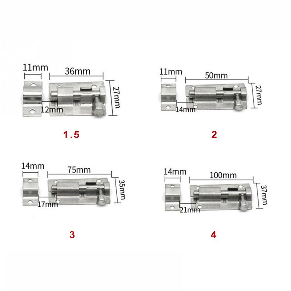 Nickolas1 Door Bolt 1.5/2/3 /4 Inch Kunci Sliding Anti Maling Stainless Steel