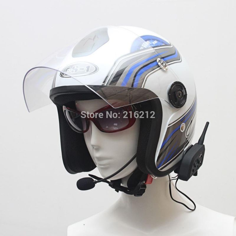 Motorcycle Helmet Bluetooth Interphone Headset 1200 Meter - V6-1200