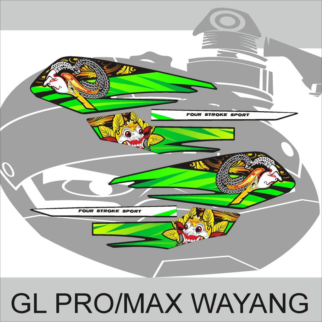 STRIPING STIKER LIS VARIASI HONDA GL PRO GL MAX GRADASI GRAFIS WAYANG KEREN MURAH