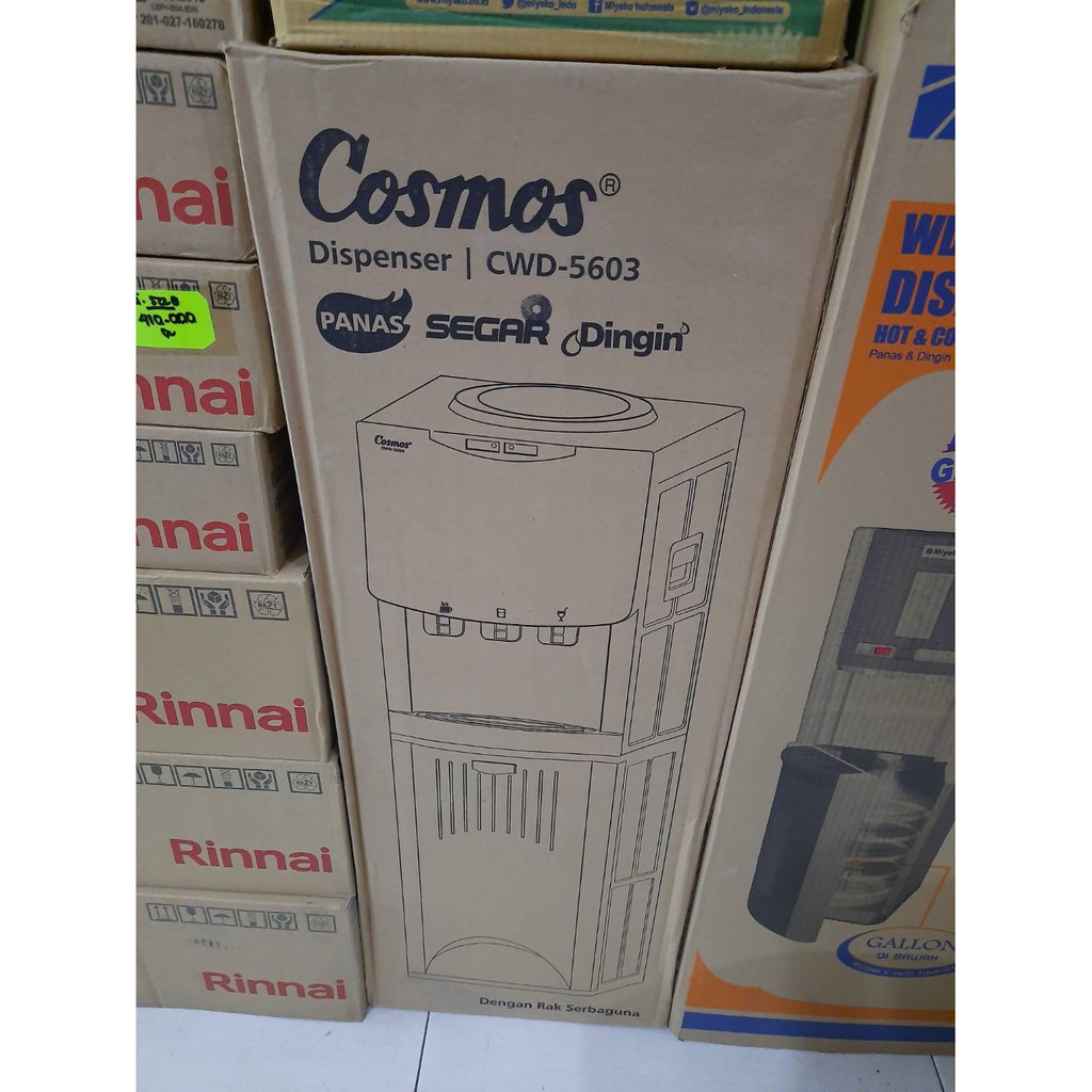 Cosmos Dispenser Air Galon + Rak 3 Kran Hot, Fresh &amp; Cold CWD-5603
