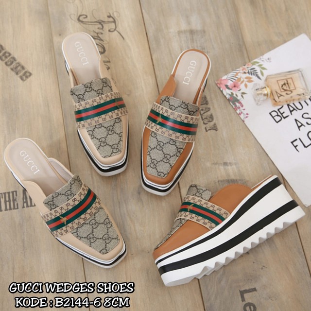 SEPATU WANITA-SEPATU IMPORT- GUCCI WEDGES SHOES B2144-6