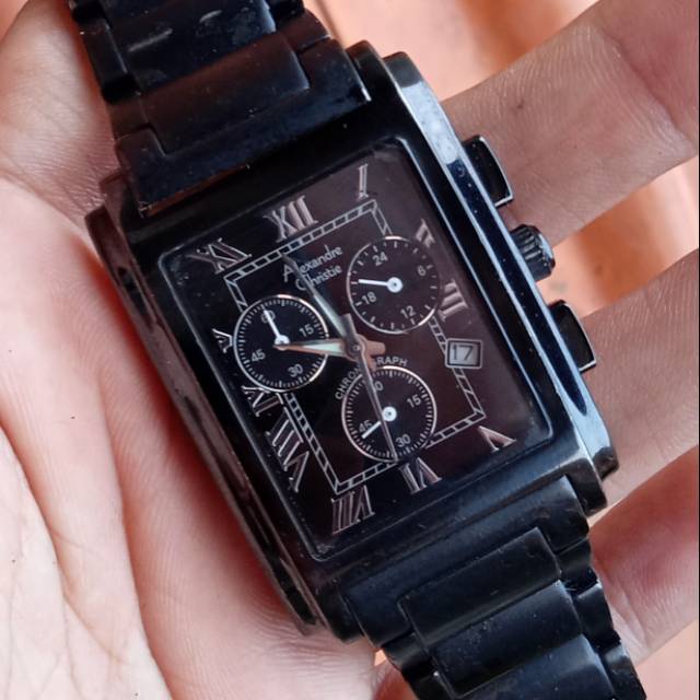 Jam Tangan Pria Alexandre Christie AC Chrono 6046MC Black Doff langka Second Original Preloved