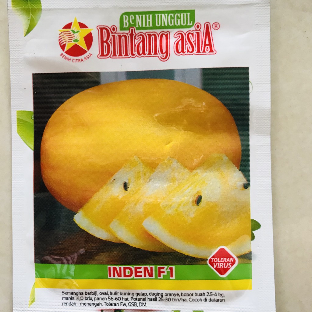 BENIH BIBIT TUMBUHAN INDEN F1 (SEMANGKA KUNING)
