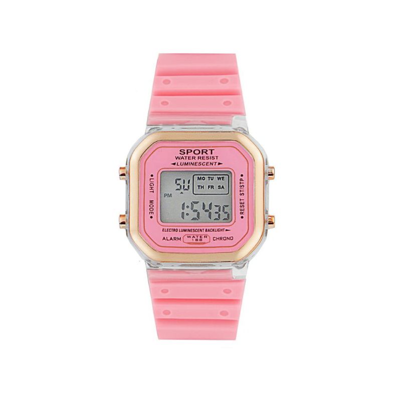 (Cod)Jam Tangan Wanita Digital Sport Resist Strap Rubber(Dikirim Jakarta)