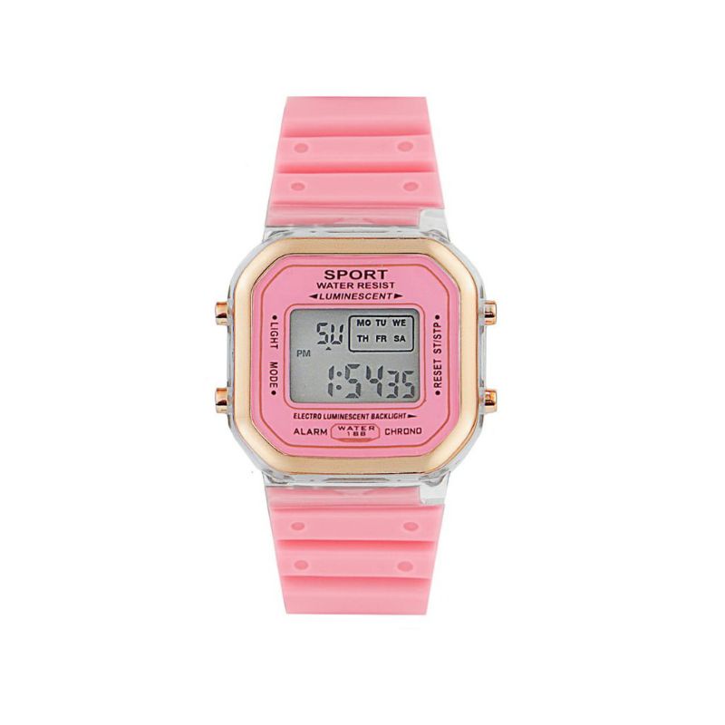 (Cod)Jam Tangan Wanita/Pria Sport Resist Digital Sergi Strap Rubber(Dikirim Jakarta)