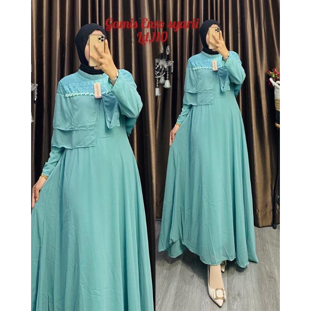 GAMIS CERUTY LAYER BROKAT MUTIARA | GROSIR PAKAIAN WANITA MUSLIM TERMURAH MEDAN