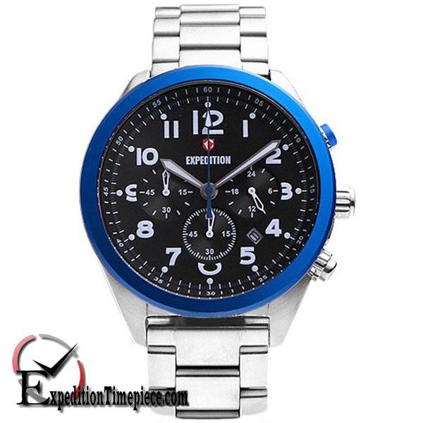 Jam Tangan Expedition E 6653M Silver Black Blue