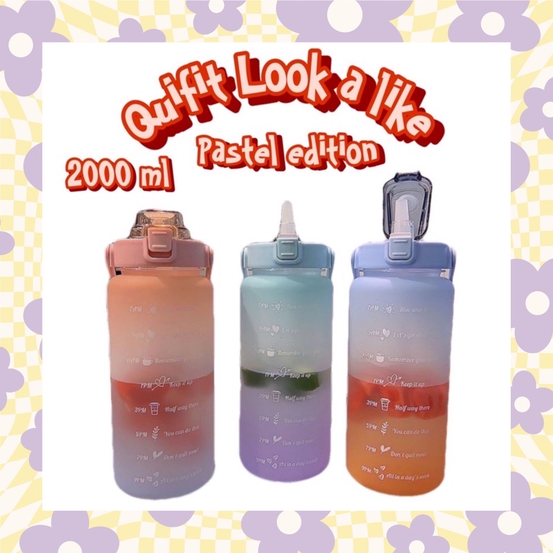 Quifit Look a like Pastel edition gradient 2L / Botol Minum Viral