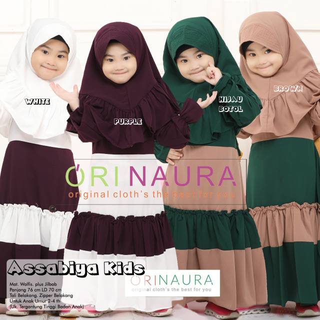 Baju Anak Gamis 2-4 Tahun Assabiya Kids Original By Ori Naura
