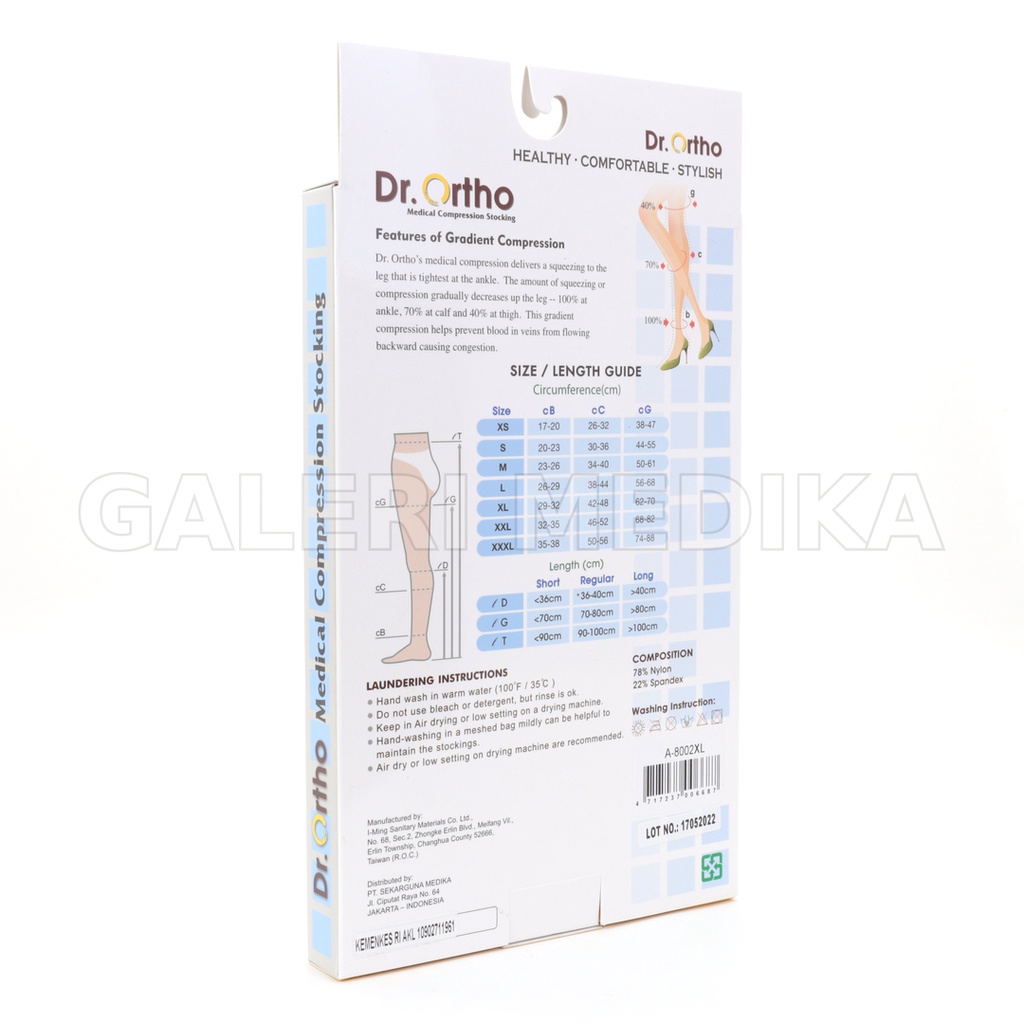 Stocking Varises Dr. ortho A-8002 Under Knee Stocking Open Toes