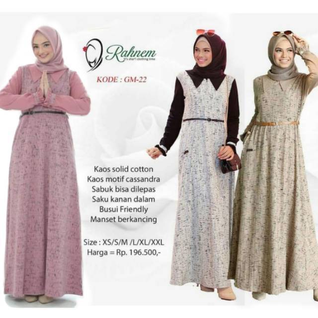 DISCON GAMIS RAHNEM GM 22 PINK , PUTIH & CREAM