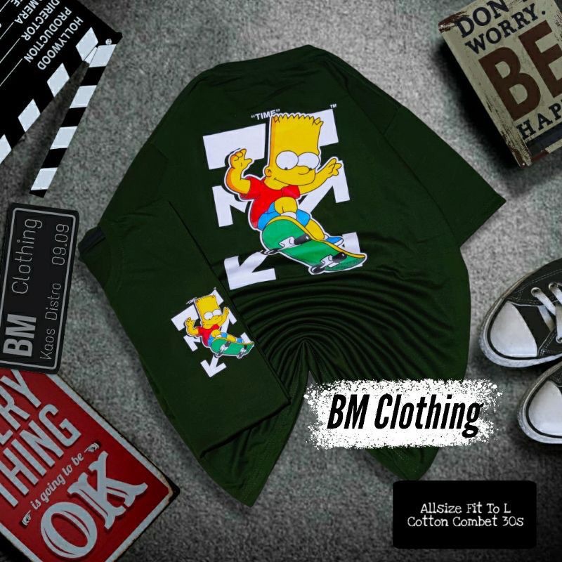 BAJU KAOS T SHIRT DISTRO OFF WHITE KARTUN PRIA WANITA COWOK CEWEK UNISEX PREMIUM ORIGINAL