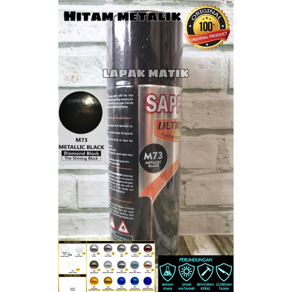 Pilok Sapporo Ultimate Hitam Metalik M73 Metallic Black 400ML