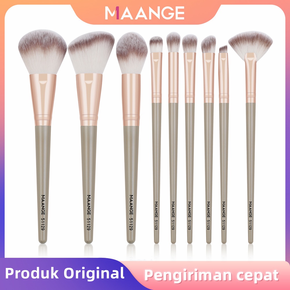 MAANGE 9pcs Kuas Make Up Brush Foundation Makeup Beauty Tools For Makeup Beginner 51129