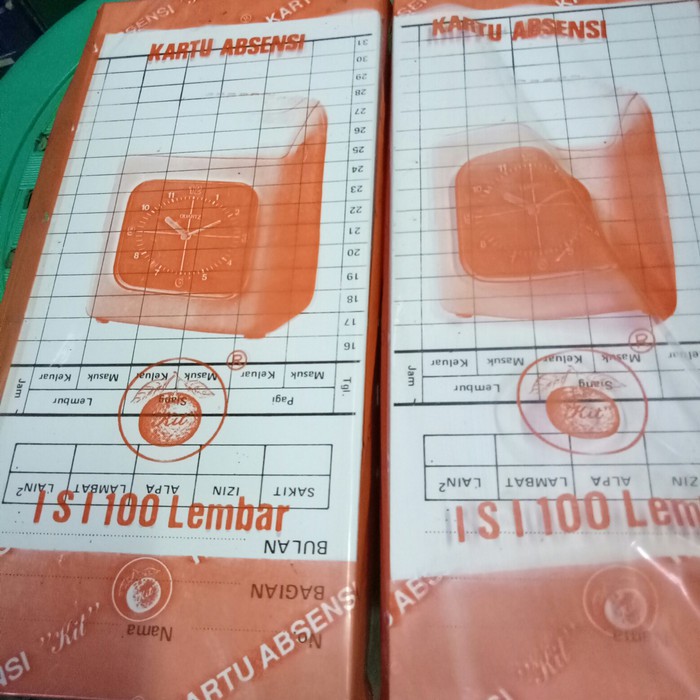 

KARTU ABSENSI ISI 100 LEMBAR