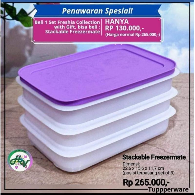 Stackable freezermate 1 set Tupperware original 100% (3)
