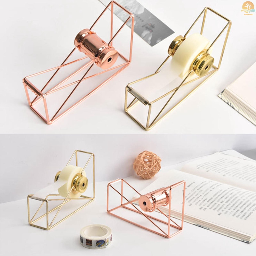 Metal Tape Dispenser Gold Desktop Adhesive Tape Cutter Office Supplies Desk Decoration for Business Commercial Shop Supermarket Office School Handcraft Gift