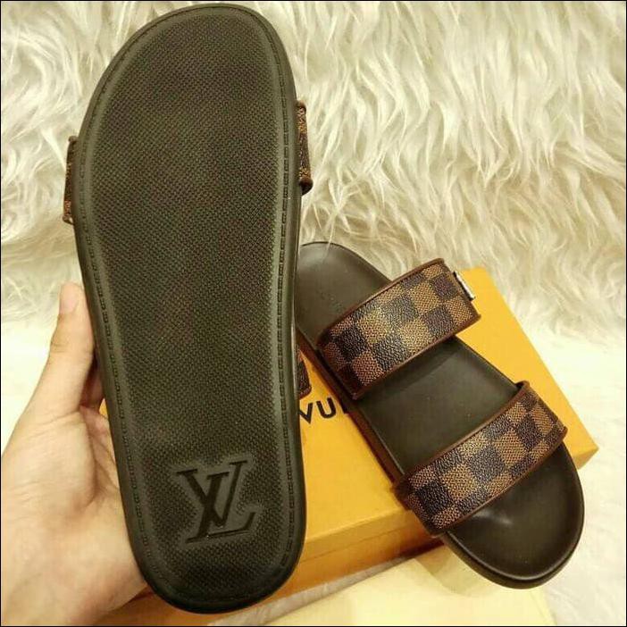 SANDAL JEPIT LV LOUIS VUITTON DAMIER EBENE MIRROR ORIGINAL READY 40-44