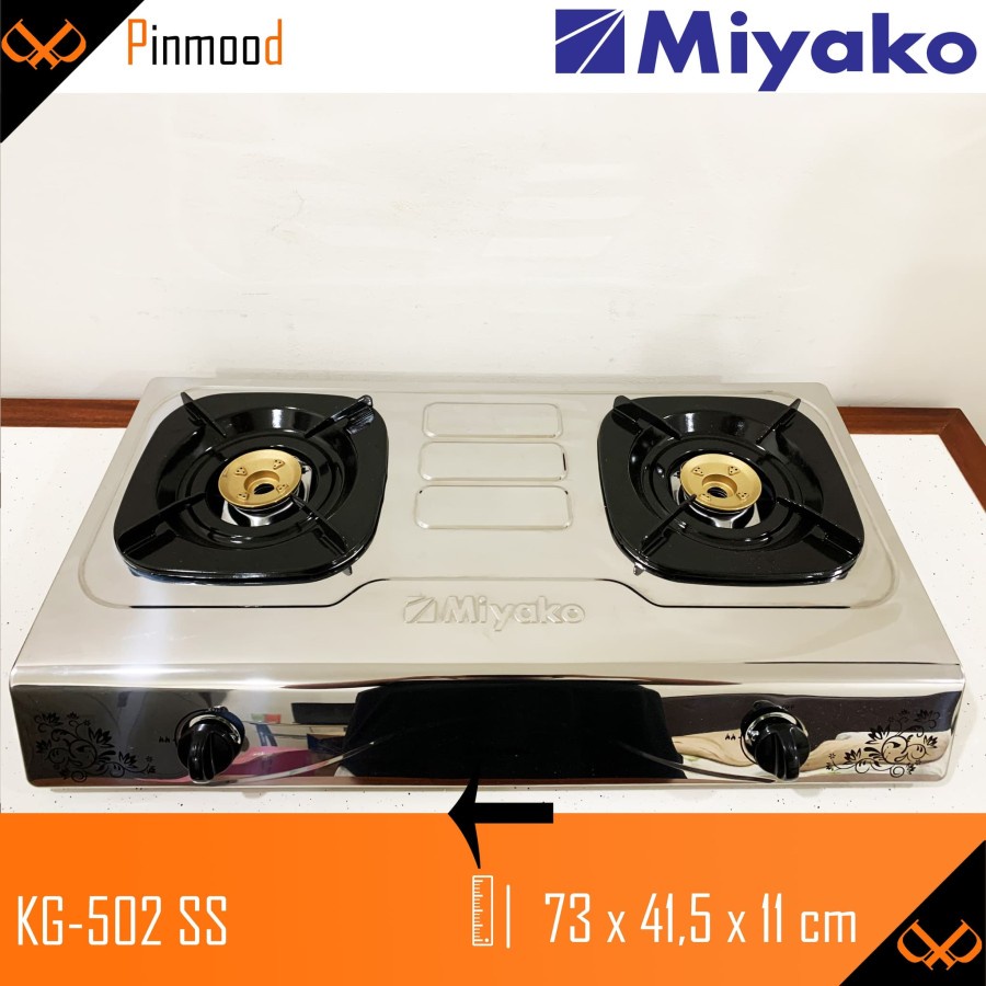 MIYAKO Kompor Gas 2 Tungku Tekanan Rendah KG 502 SS - Garansi Resmi 1 Tahun