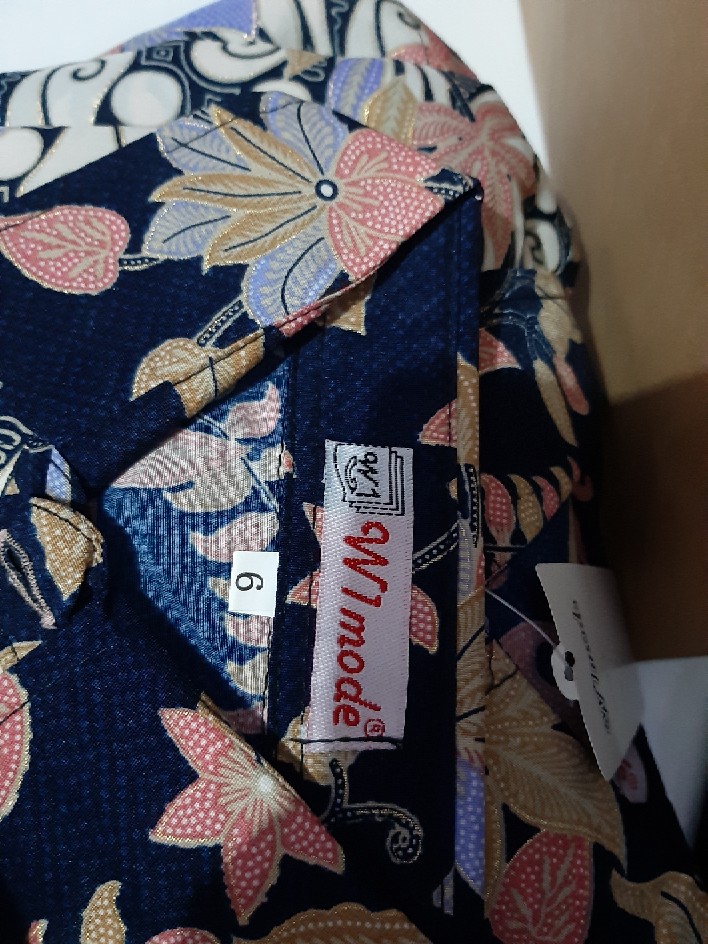 Kemeja Anak Batik Bougenvil Navy