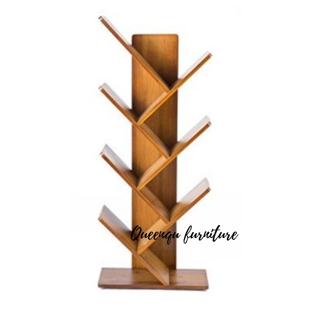 rak kayu/ rak kayu zigzag/ rak buku kayu jati belanda/ rak buku zig zag kokoh, rak buku kayu