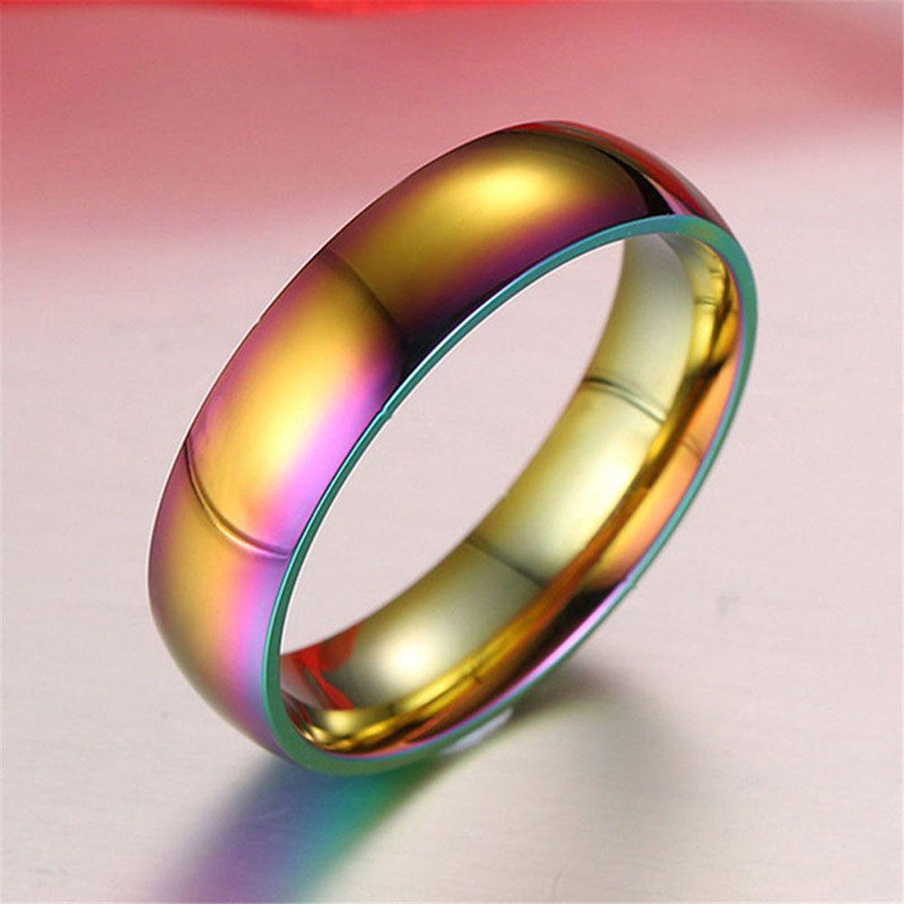 Lily Band Rings Hot Colorful Wanita Pria Kawin Tunangan