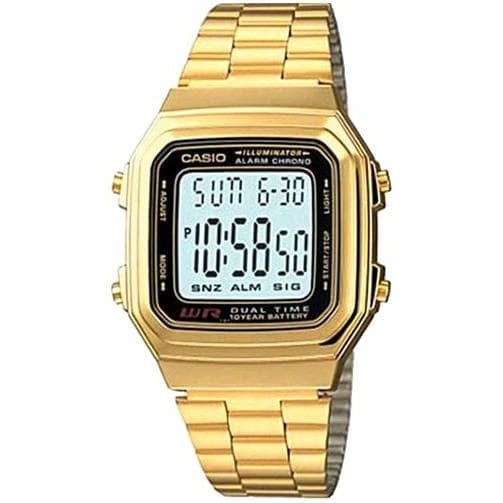 Jam Tangan Casio Original Pria Wanita A-178WGA-1 Digital Gold Rantai