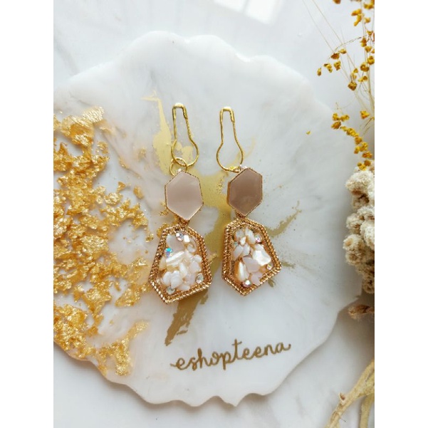 A119 anting hijab segi 5 diamond batu warna_anting jilbab