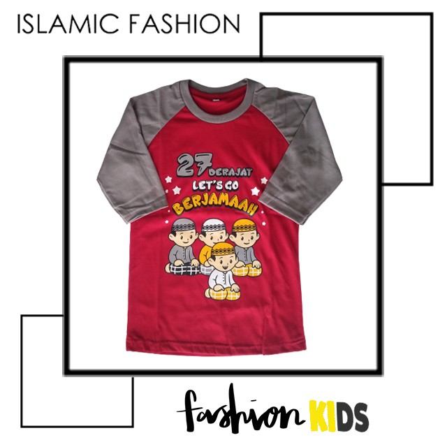 Kaos Muslim Anak Laki Laki Usia 1- 10 tahun (S M L XL XXL) - Baju Anak - Baju Karakter Anak Muslim - Fashion Anak - Reglan Anak