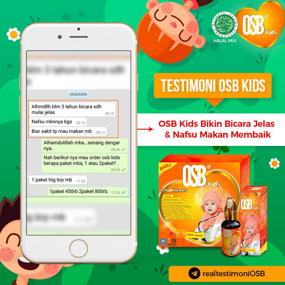 1 Botol OSB Vitamin Otak Anak dan Dewasa Kapsul Omar Smart Brain 100% Original