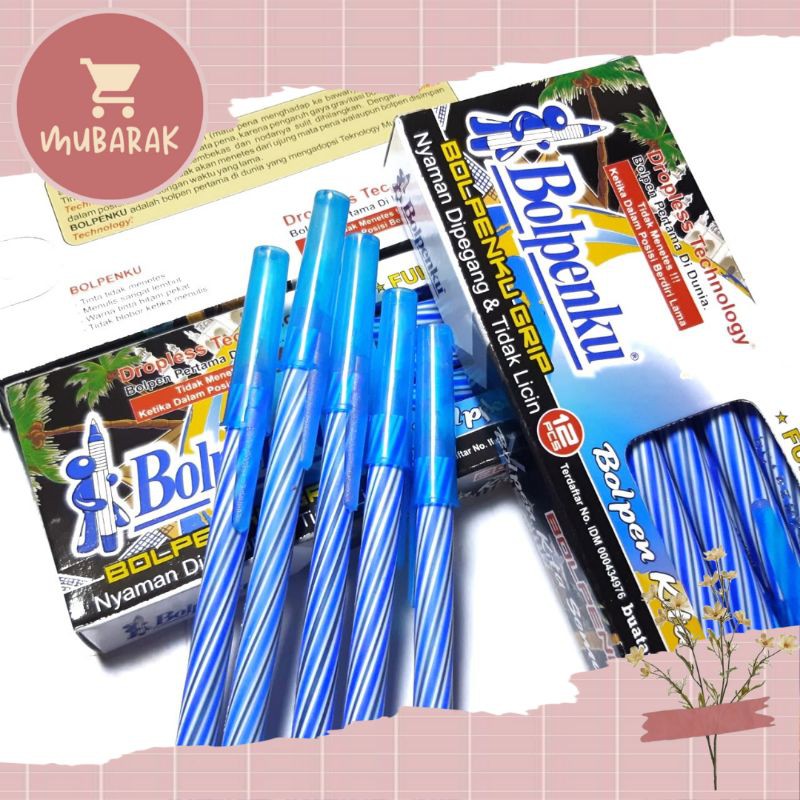 

[12 PCS] PULPEN / BOLPOINT ULIR BOLPENKU BIRU LIMITED