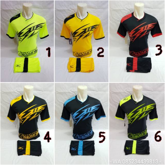  Baju  olahraga kaos jersy setelan futsal  dan bola volly 