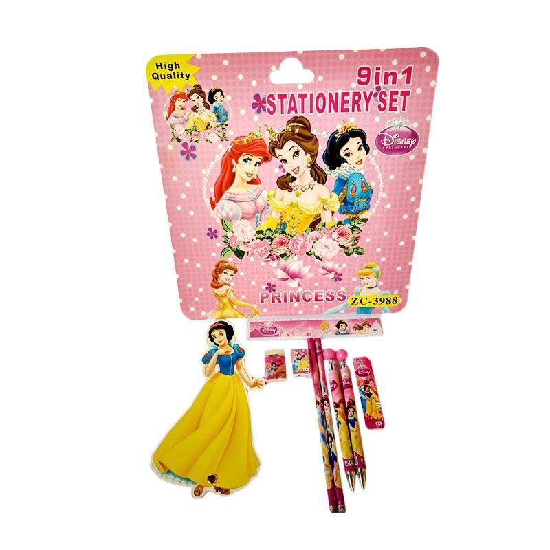 

Stationery Set 9 in 1 Set Alat Tulis Anak Motif Disney Princess